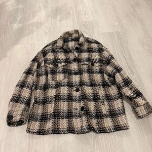 Zara Plaid‎ Woven Shirt Jacket Size Medium